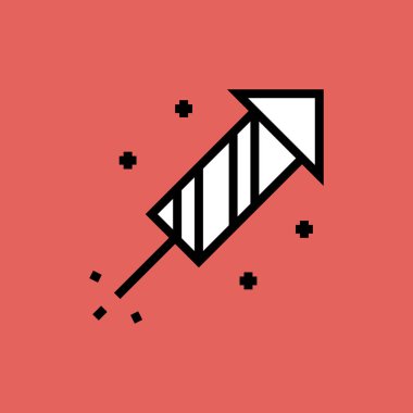 Roket havai fişekleri, xmas konsepti, tasarım illüstrasyonu