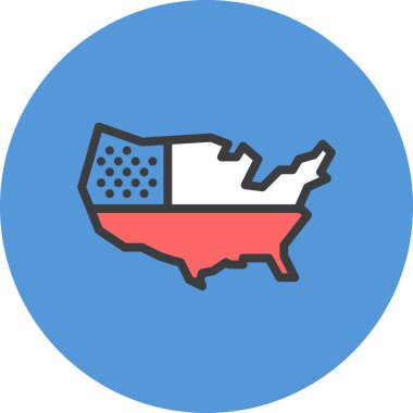 Harita birleşik devletler, vektör illüstrasyonu