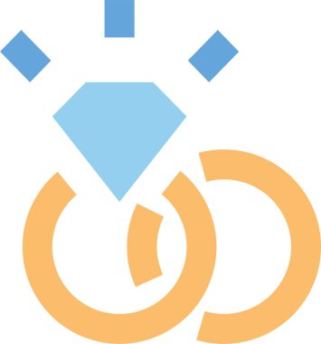 Nişan yüzüğü simgesi, öneri konsepti, basit vektör illüstrasyonu