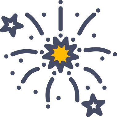 Havai fişek patlaması, xmas konsepti, basit tasarım çizimi