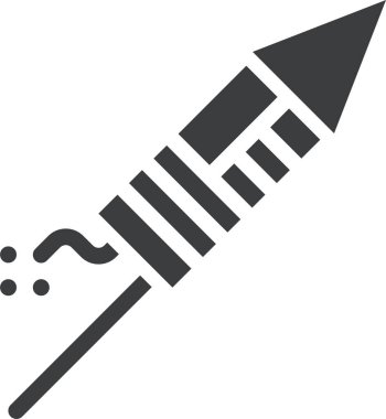 roket petard kutlama konsepti, basit vektör illüstrasyonu