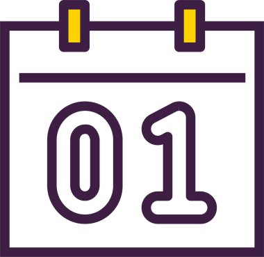 Ocak takvimi, yeni yıl konsepti, basit tasarım