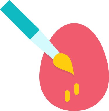 Paskalya yumurtası simgesi, basit illüstrasyon tasarımı 