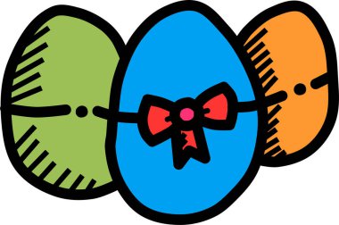 Paskalya yumurtası simgesi, basit illüstrasyon tasarımı 