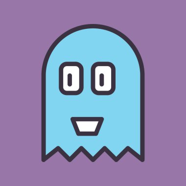 Cadılar Bayramı hayalet vektör simgesi modern basit illüstrasyon