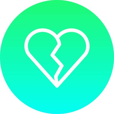 Yeşil kalp sembolü. Aşkın basit bir gösterimi. güzel figür