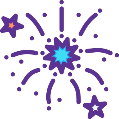 Havai fişek patlaması, xmas konsepti, basit tasarım çizimi