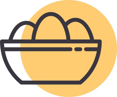 Sepet simgesinde paskal yumurtaları, basit illüstrasyon tasarımı 