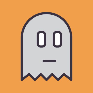 Cadılar Bayramı hayalet vektör simgesi modern basit illüstrasyon