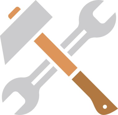 anahtar ve çekiç basit vektör çizimi