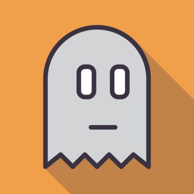 Cadılar Bayramı hayalet vektör simgesi modern basit illüstrasyon