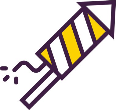 Havai fişek roketi, kutlama festivali illüstrasyonu