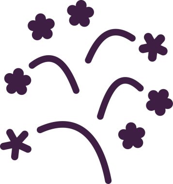 Havai fişek patlaması, havai fişeklerle yeni yıl konsepti, basit tasarım