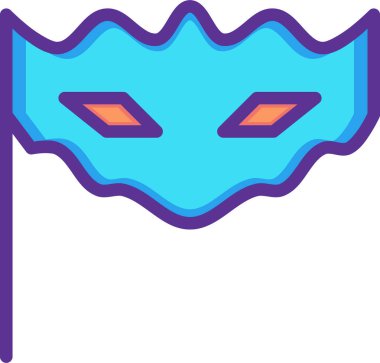 Karnaval maskesi ikonu. Süper kahraman sembolü çizimi. beyaz arkaplanda izole