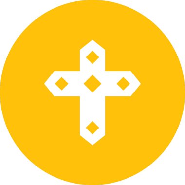 Hıristiyan haçı ikonu. Düz dizayn. vektör illüstrasyonu.