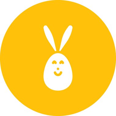 Tavşan yumurtası ikonu, Paskalya konsepti, basit çizim tasarımı 