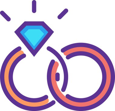 Nişan yüzüğü simgesi, öneri konsepti, basit vektör illüstrasyonu