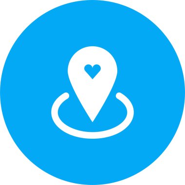 konum romantizm simgesi, sevgililer günü konsepti, basit illüstrasyon tasarımı 