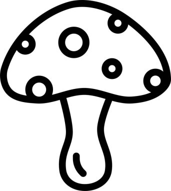 Mantar. Web simgesi basit illüstrasyon