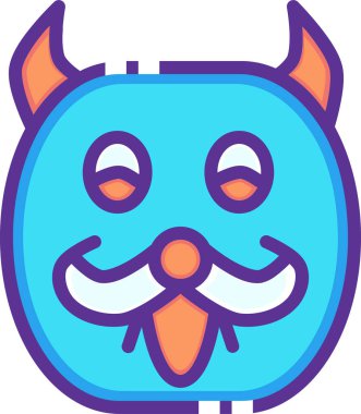 Korkunç cadılar bayramı maskesi ikonu. düz çizim tasarımı