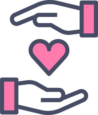 Aşk ve romantizm çizgi vektör simgesi.