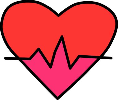 Kalp atışı ikonu, sevgililer günü, basit illüstrasyon tasarımı 
