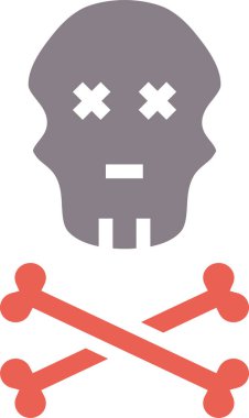 sad face with skull, vector illustration