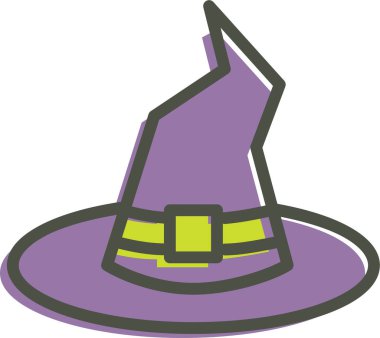 Sihirli cadı şapkası ikonu. düz çizim tasarımı