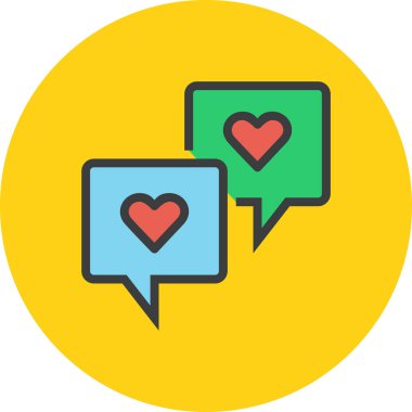 Aşk mesajları, sevgililer günü konsepti, basit çizim tasarımı 