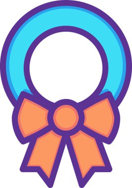 Noel çelengi yaprağı simgesi, basit illüstrasyon tasarımı