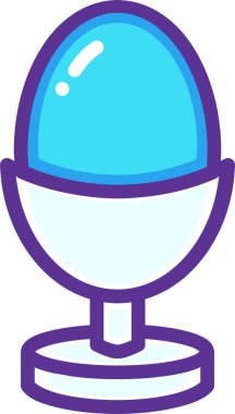 haşlanmış Paskalya yumurtası, simge basit illüstrasyon tasarımı 