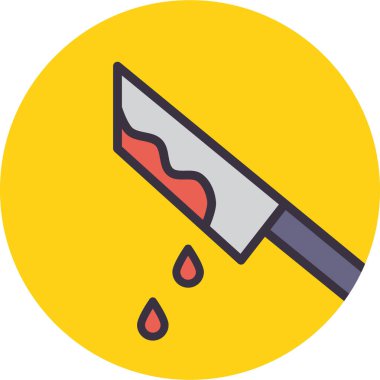 Kan bıçağı, cadılar bayramı konsepti. Web simgesi basit illüstrasyon 