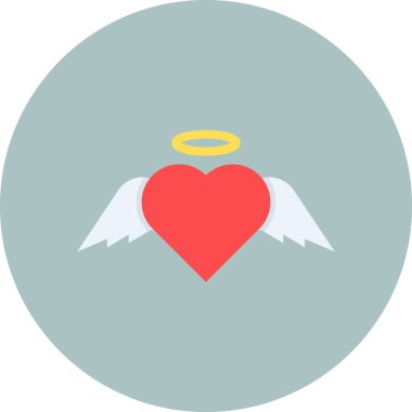 Aşk tanrısı melek ikonu, sevgililer günü konsepti, basit çizim tasarımı 