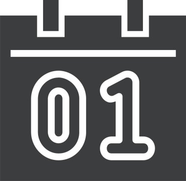 Ocak takvimi, yeni yıl konsepti, basit tasarım