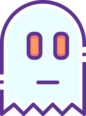 Cadılar Bayramı hayalet vektör simgesi modern basit illüstrasyon