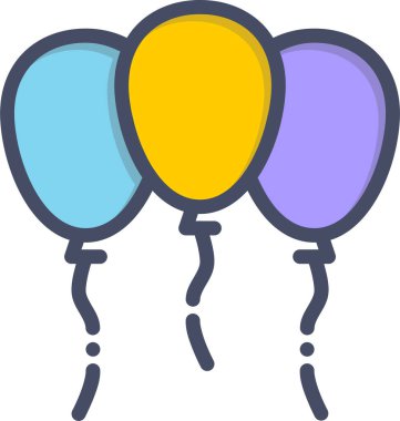 Kurdeleli balonların vektör çizimi, kutlama konsepti