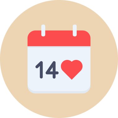 Takvim simgesi vektör illüstrasyonu, sevgililer günü konsepti