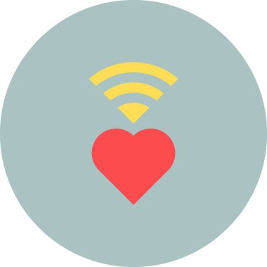 Wi-Fi ağ kalp aşkı, basit vektör illüstrasyonu