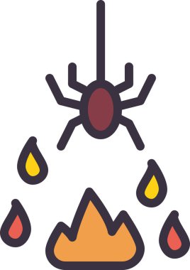 Korkunç örümcek. Cadılar Bayramı konsepti Web simgesi basit illüstrasyon