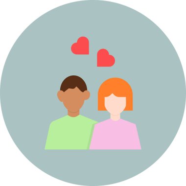 fotoğraf çifti simgesi, sevgililer günü, basit illüstrasyon tasarımı 