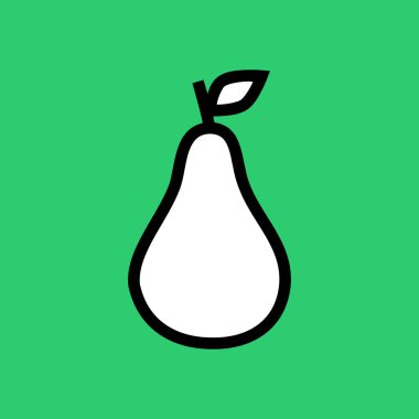 Armut ikonu. Web için meyve vektör simgelerinin basit çizimi