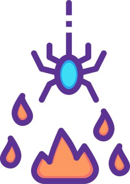 Korkunç örümcek. Cadılar Bayramı konsepti Web simgesi basit illüstrasyon