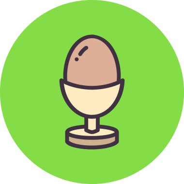 haşlanmış Paskalya yumurtası, simge basit illüstrasyon tasarımı 