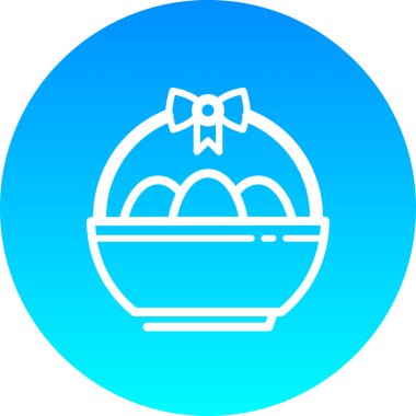 Sepet ikonunda paskalya yumurtası, paskalya konsepti, basit illüstrasyon tasarımı. 