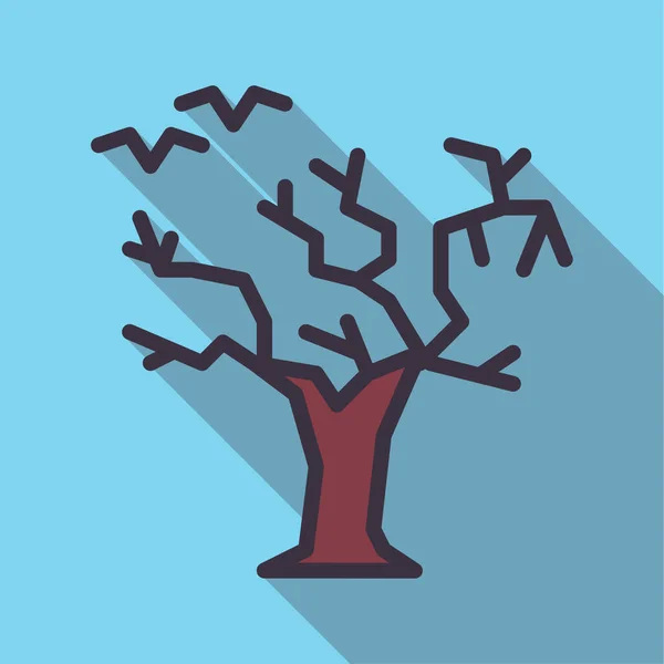 Árbol Profundo Concepto Halloween Icono Web Ilustración Simple — Archivo Imágenes Vectoriales