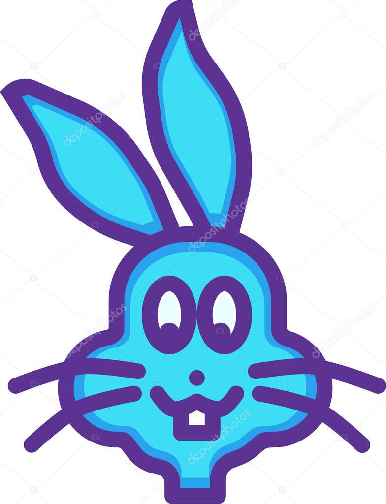 cute bunny icon, easter concept, simple illustration design 
