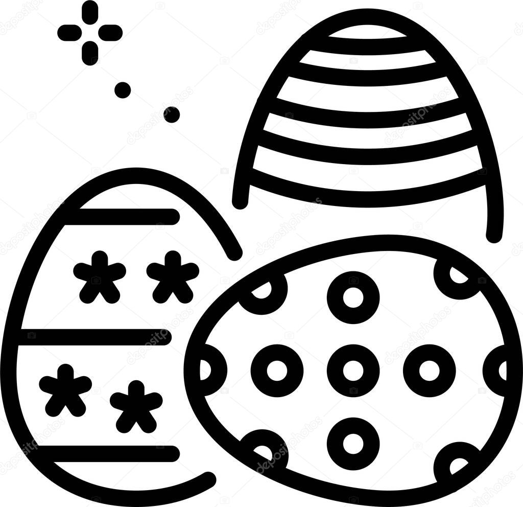 decorated paschal eggs icon, easter concept, simple illustration design 