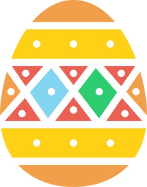 Süslü paskalya yumurtası ikonu, Paskalya konsepti, basit illüstrasyon tasarımı 