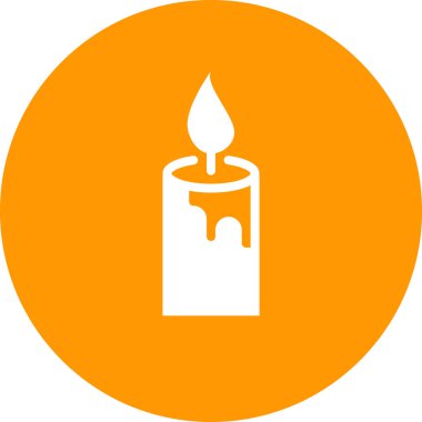 Mum simgesi. Web için mum yakma vektör simgelerinin düz çizimi