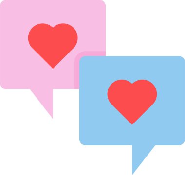 sohbet aşk mesajları, sevgililer günü konsepti, basit illüstrasyon tasarımı 